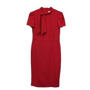 Liz Claiborne Red Bow-Neck Pencil Dress - Size 14